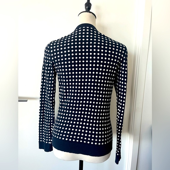 EUC Tommy Hilfiger Nave Polka Dot Cardigan Sweater - Picture 2 of 3
